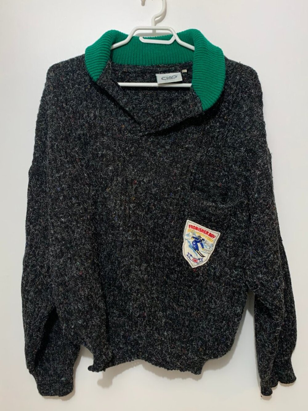 Vintage 80s CIAO Sportswear Chunky Knit Ski Sweater Made in Italy Frobisher Bay